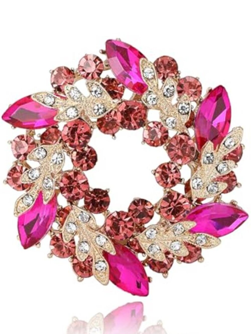 Austrian Crystal Flower Brooch Pin for Women Cloth Jewelry Accessories